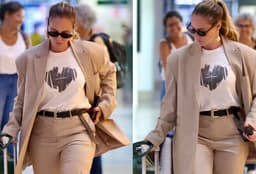 Paolla Oliveira é clicada com bolsa de grife no aeroporto