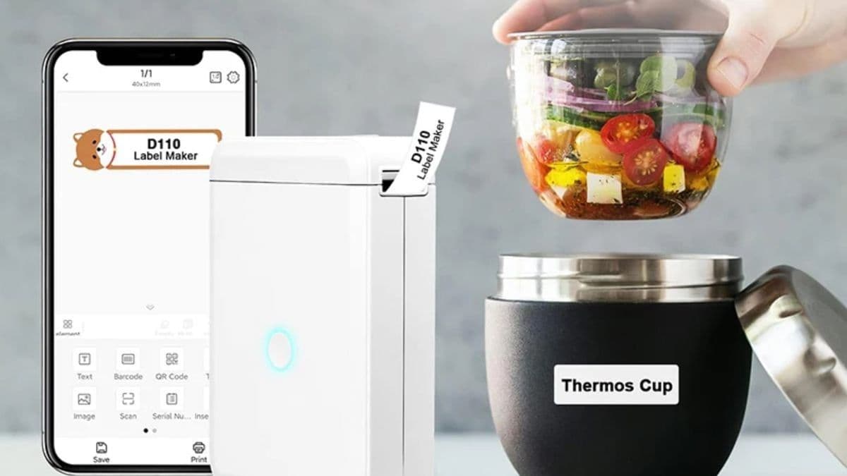 Mini impressora portátil Niimbot D110 em promoção de R$ 74