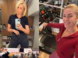 Ana Hickmann celebra emagrecimento ao vestir calça antiga