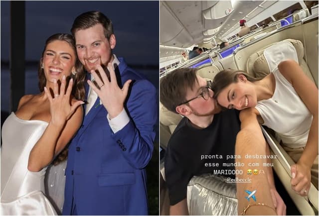 Luma César embarca em lua de mel surpresa