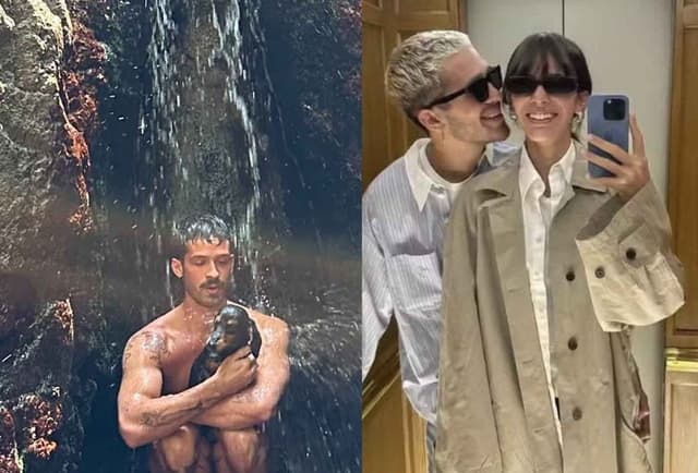 João Guilherme relaxa em cachoeira com pet adotado