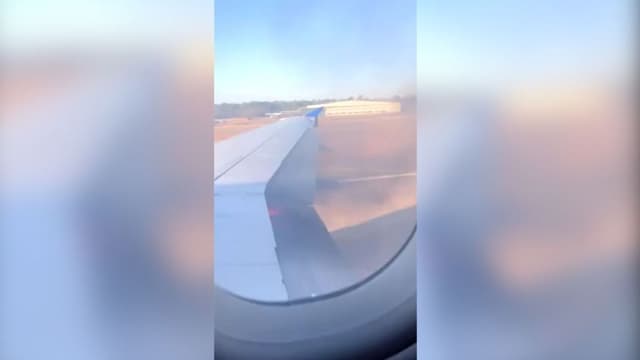 Incêndio na Asa de Avião da United Airlines