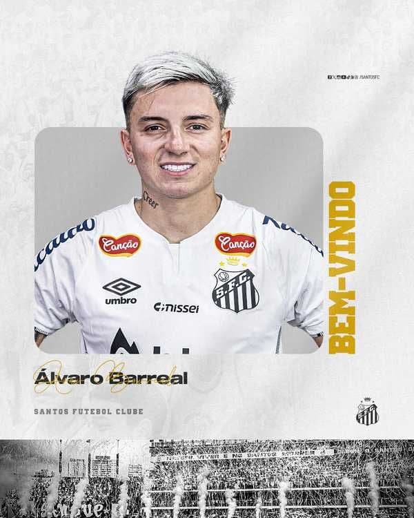 Santos confirma a chegada do atacante Álvaro Barreal