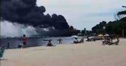 Incêndio de grandes proporções na Ilha do Governador