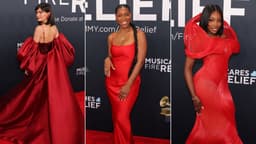 Grammy Awards 2025 destaca looks vermelhos das celebridades
