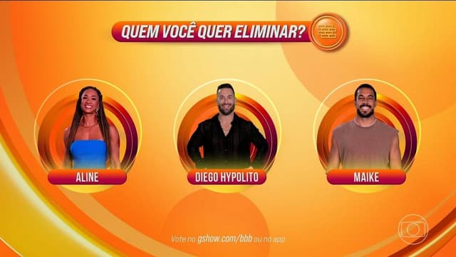 10º Paredão do BBB 25 tem Aline, Diego e Maike