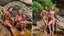 Virgínia Fonseca e Duda Freire curtem dia de sol