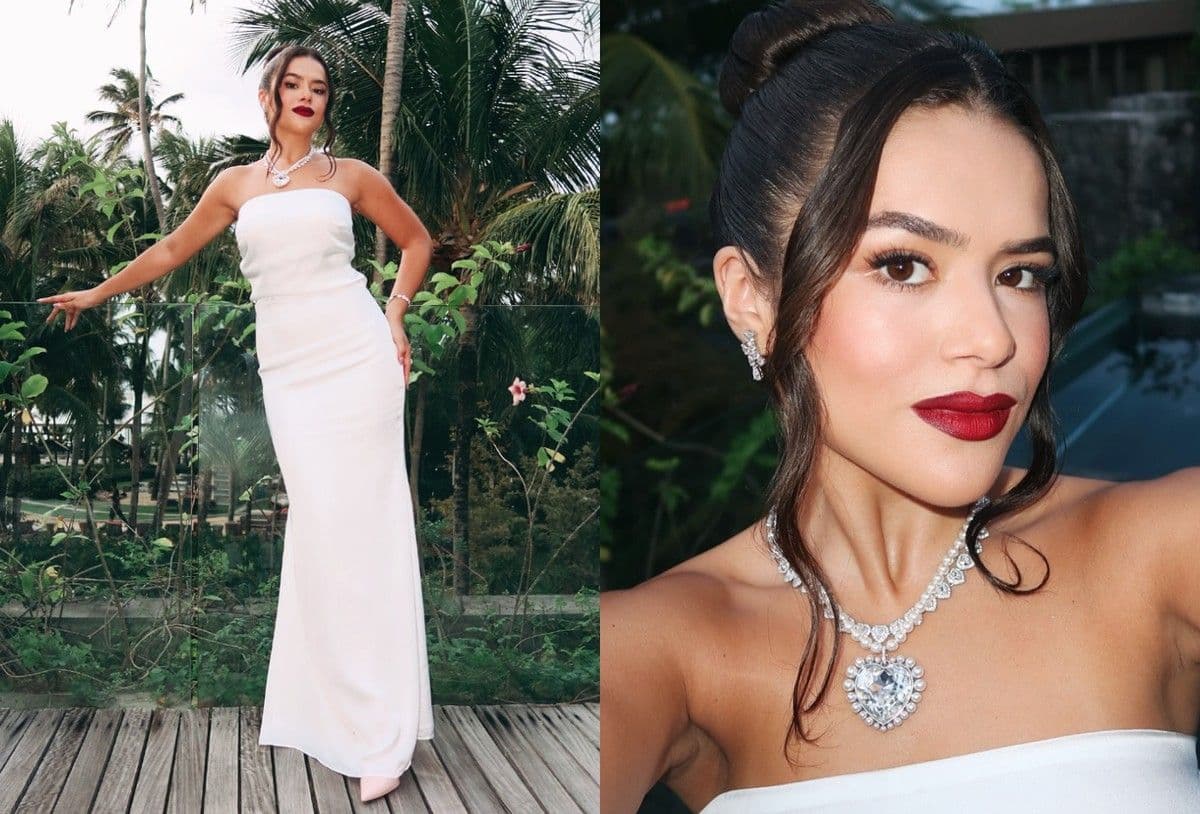 Maisa brilha com joias de Ariana Grande em casamento