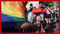 Protestos em Buenos Aires contra discurso de Milei