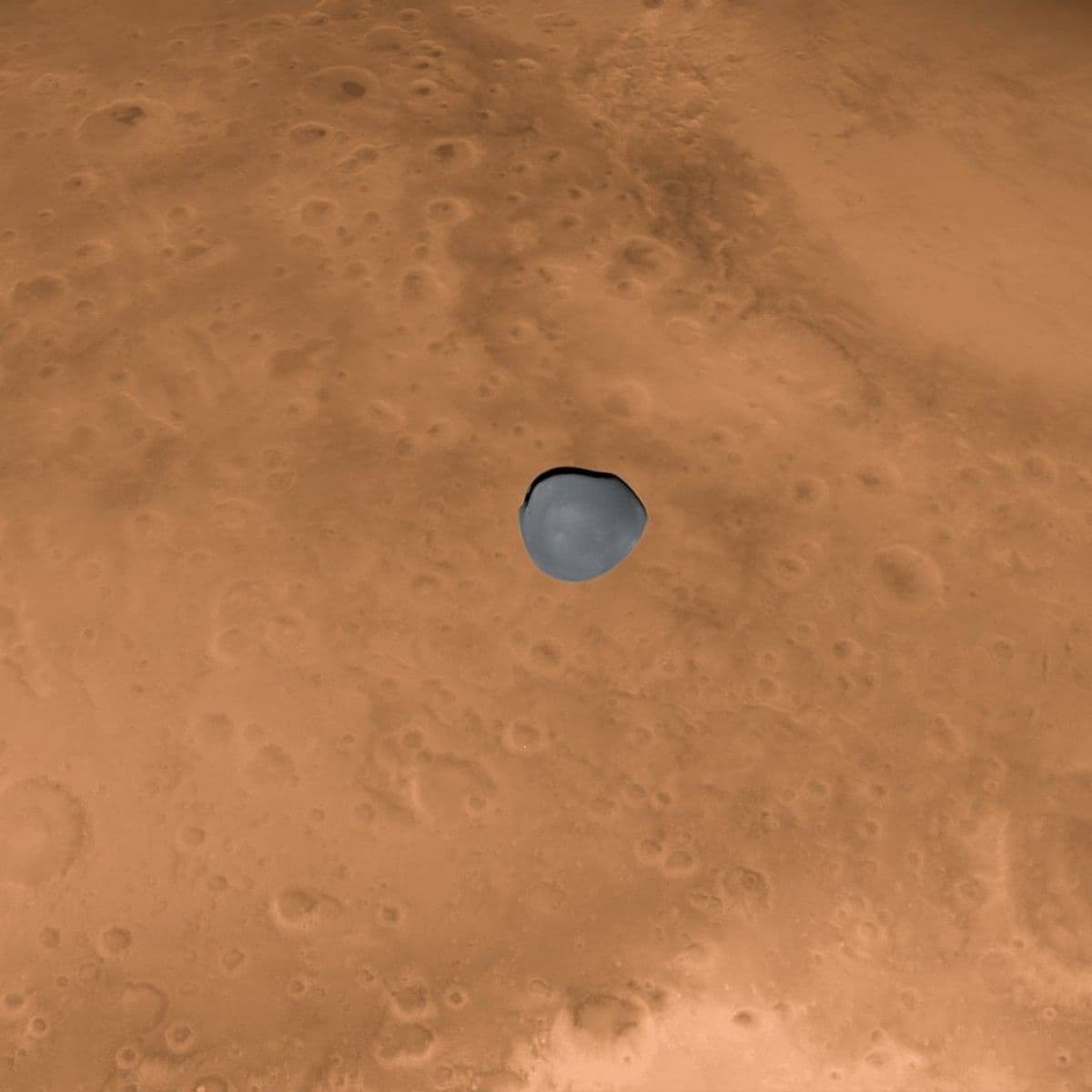 Hera realiza sobrevoo em Marte e revela Deimos