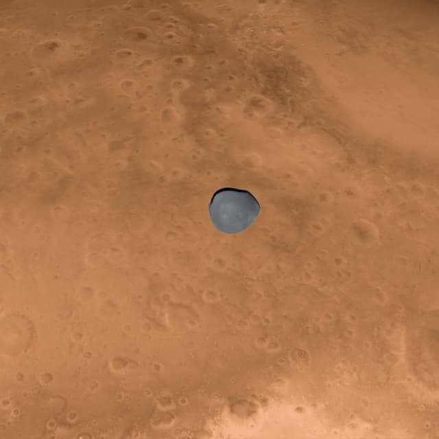 Hera realiza sobrevoo em Marte e revela Deimos