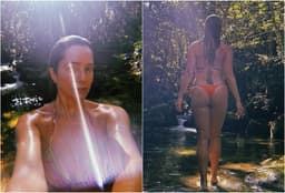 Leticia Spiller exibe beleza em ensaio na cachoeira